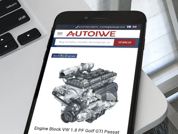 „Autoiwe / Motorlager“ el. parduotuvė – mobilioji versija