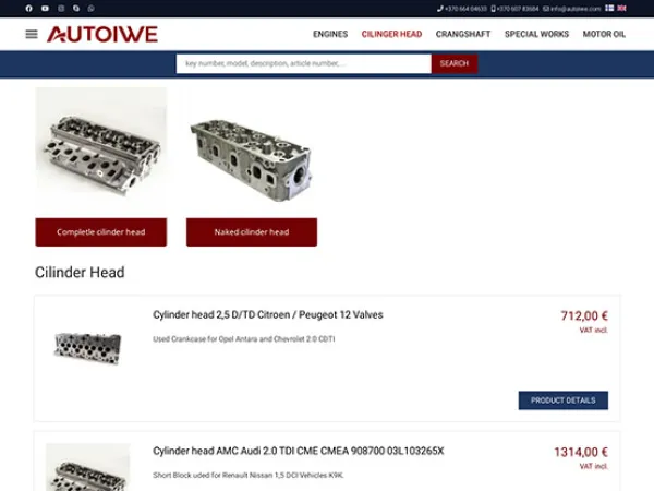 „Autoiwe / Motorlager“ el. parduotuvė – vaizdas 2