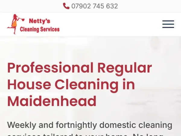 „Netty's Cleaning Service“ svetainė – mobilioji versija