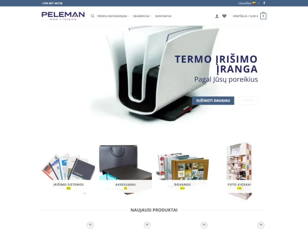 „Peleman“ el. parduotuvė – visas pagrindinis puslapis