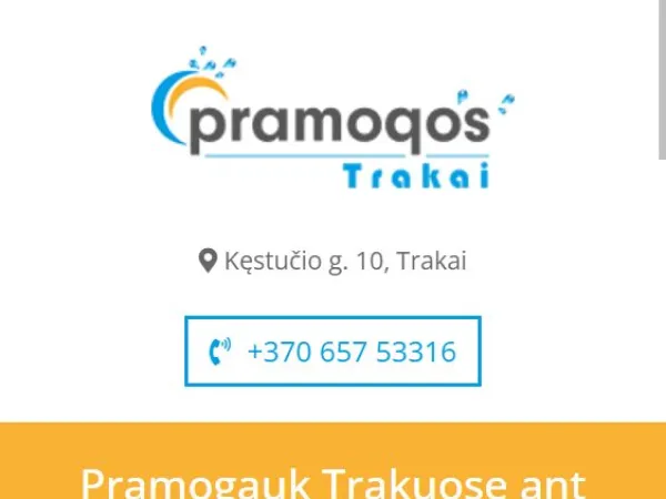 „Pramogos Trakuose“ svetainė – mobilioji versija