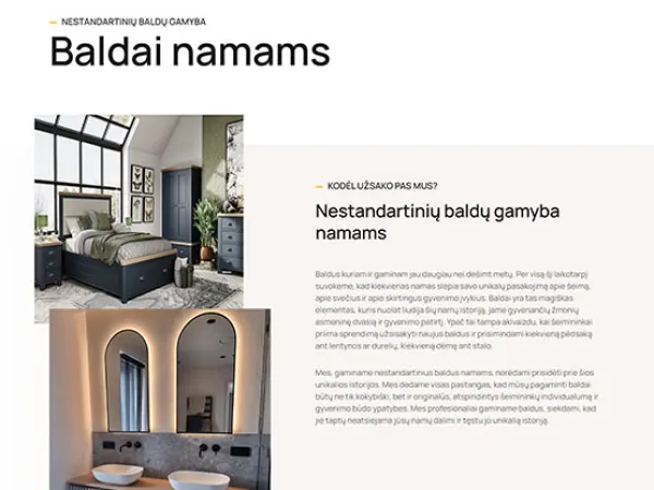 „ProfiBaldai“ svetainė – vaizdas 2