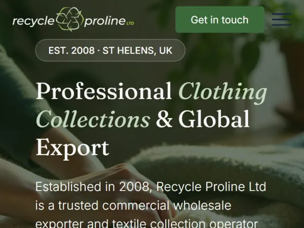 „Recycle Proline“ svetainė – mobilioji versija