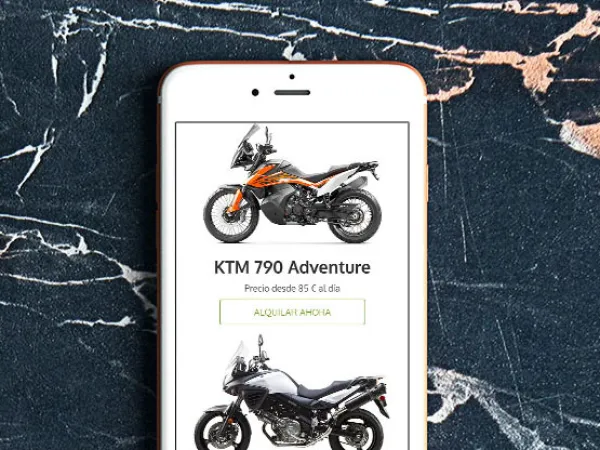 „Rent Moto Adventure“ el. parduotuvė – mobilioji versija