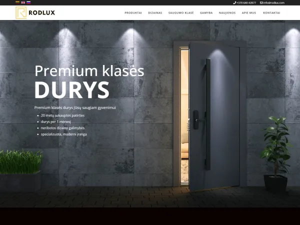 „Rodlux“ svetainė – visas pagrindinis puslapis