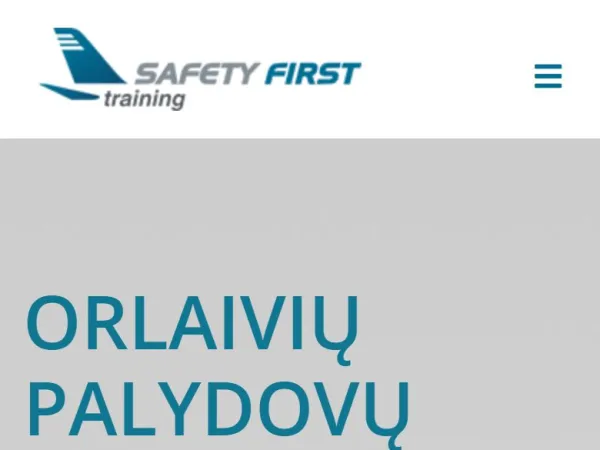 „Safety First Training“ svetainė – mobilioji versija