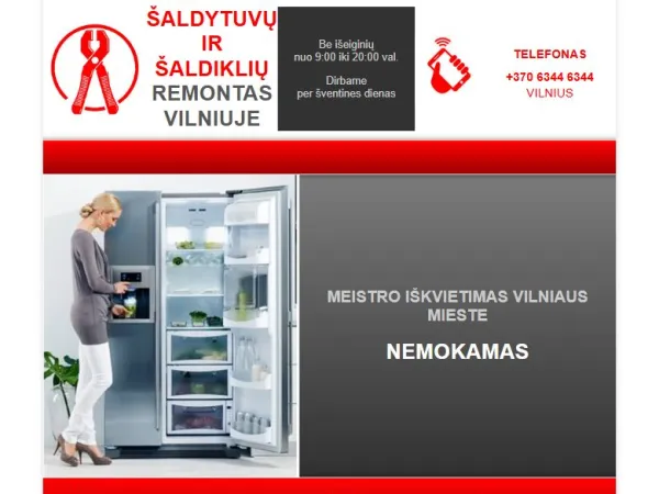 „Šaldytuvų remontas Vilniuje“ svetainė – mobilioji versija