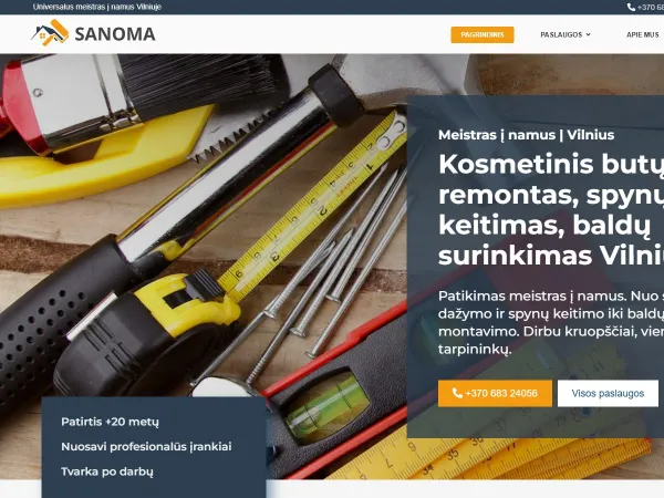 „Sanoma“ svetainė – pagrindinis puslapis kompiuterio ekrane