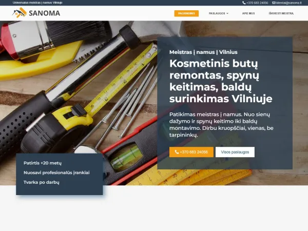 „Sanoma“ svetainė – visas pagrindinis puslapis