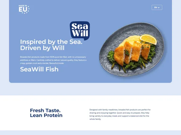 „SeaWill“ svetainė – visas pagrindinis puslapis