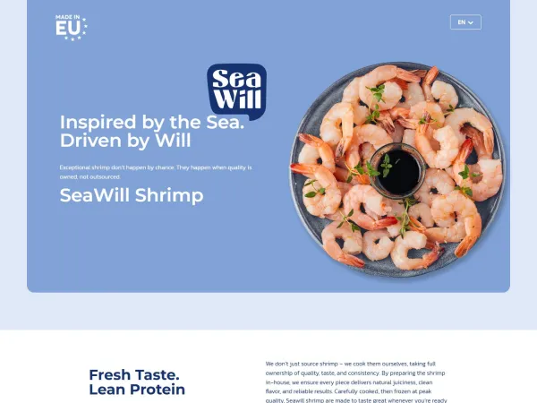 „SeaWill“ svetainė – visas pagrindinis puslapis