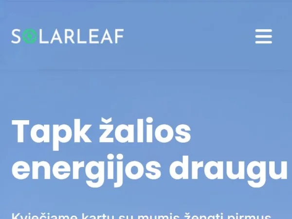 „Solarleaf“ el. parduotuvė – mobilioji versija