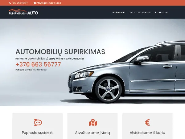 „Supirkimas-auto“ svetainė – mobilioji versija