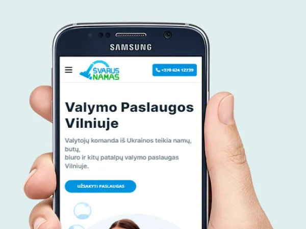 „Švarus namas“ svetainė – mobilioji versija
