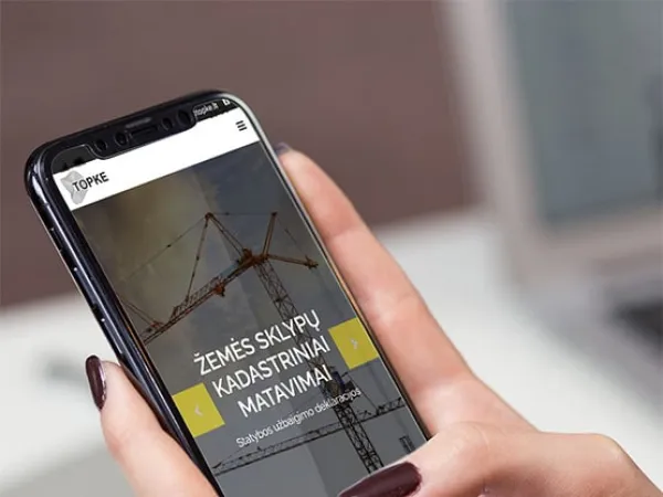 „Topkė“ svetainė – mobilioji versija