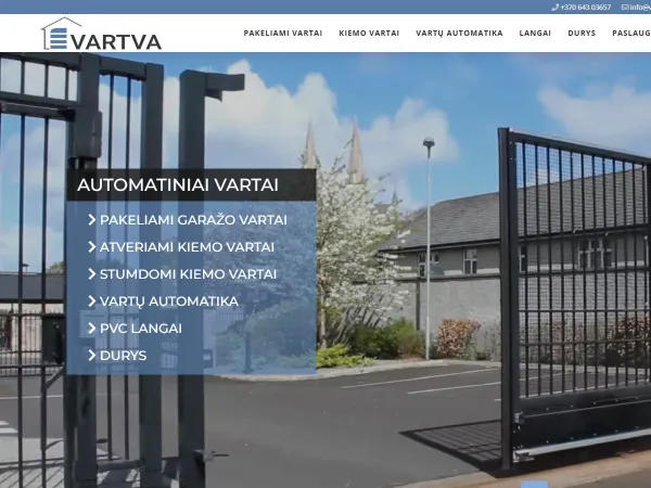 „Vartva“ svetainė – pagrindinis puslapis kompiuterio ekrane