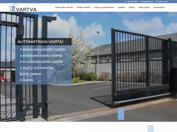 „Vartva“ svetainė – visas pagrindinis puslapis