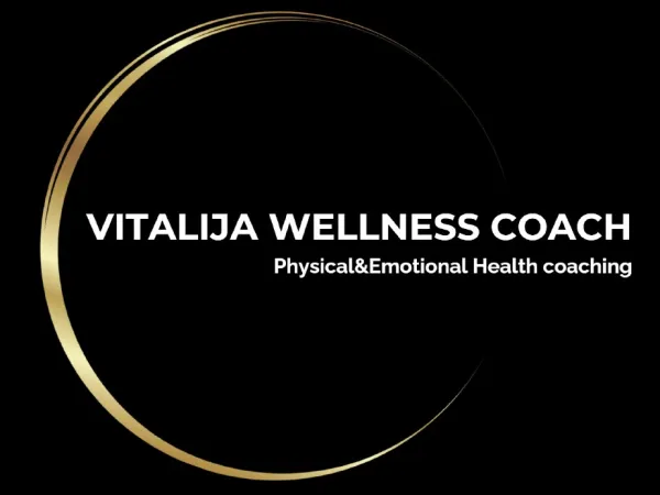 “Vitalija Wellness Coach” logo – on a dark background