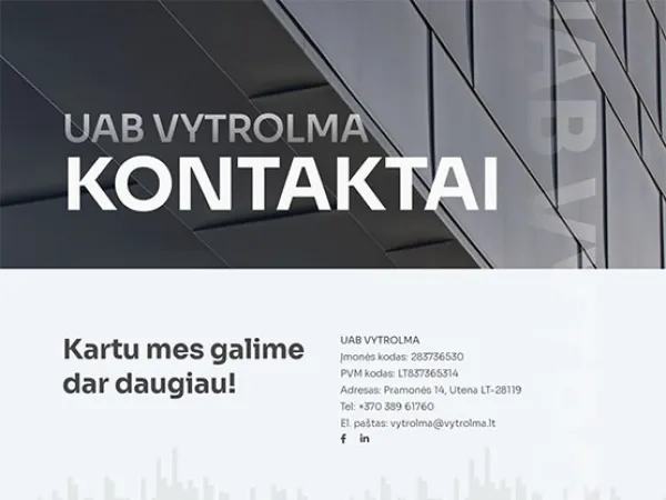 „Vytrolma“ svetainė – kontaktų puslapis