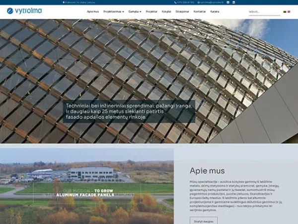 „Vytrolma“ svetainė – pagrindinis puslapis