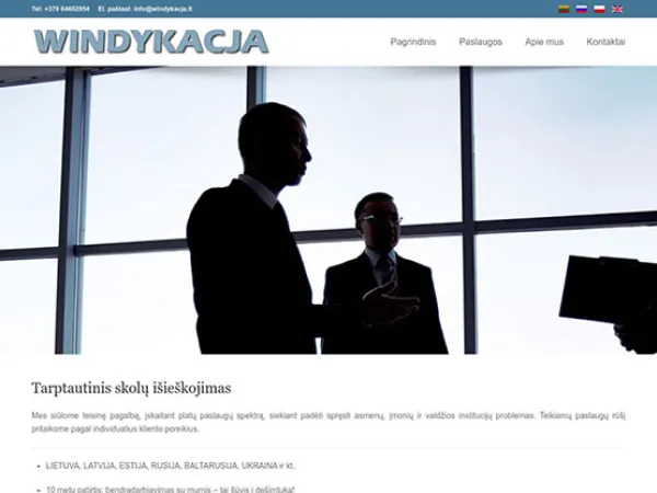 „Windykacja.lt“ svetainė – vaizdas 2