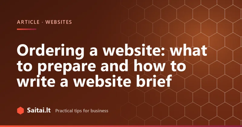Ordering a website: what to prepare and how to write a website brief