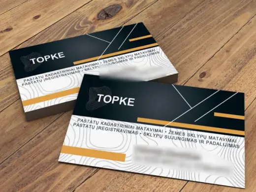 Business card design and layout for “Topkė”