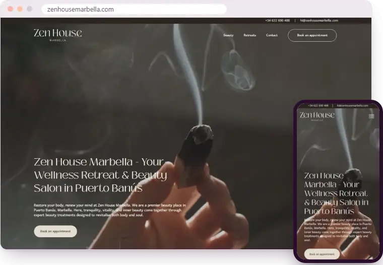 „Zen House Marbella“ el. parduotuvė kompiuterio ir telefono ekranuose